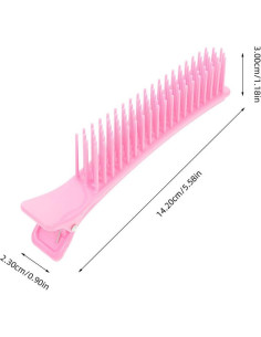 Clips de Sección de Cabello Healvian 2 Pcs Rosa 14.22 cm 2