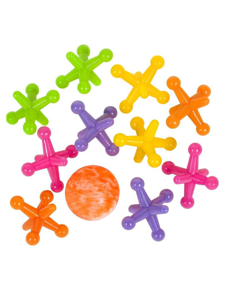 Juego de Jacks Grande Neon ArtCreativity - 3 Juegos con 10 Jacks y 1 Pelota Juego de Jacks Grande Neon ArtCreativity - 3 Juegos con 10 Jacks y 1 Pelota