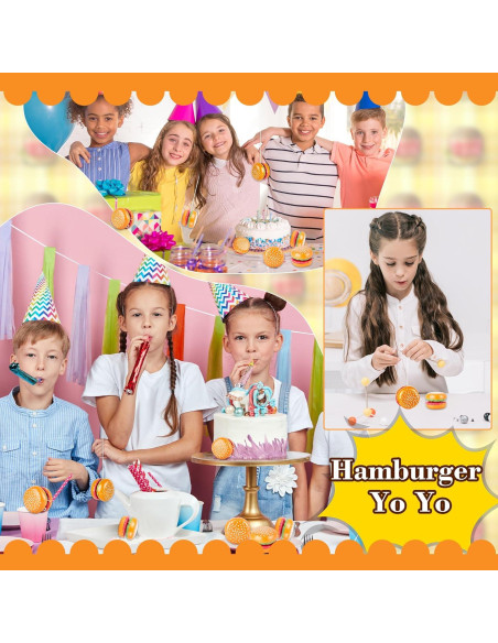 Paquete de 30 Yo Yos de Plástico Hamburguesa Drayear 5.5 cm Paquete de 30 Yo Yos de Plástico Hamburguesa Drayear 5.5 cm