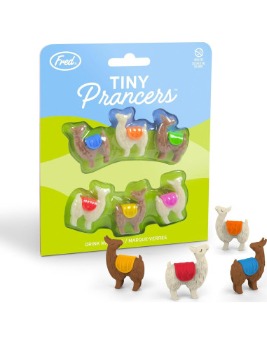Marcadores de Bebida Llama Tiny Prancers Genuine Fred - Set de 6