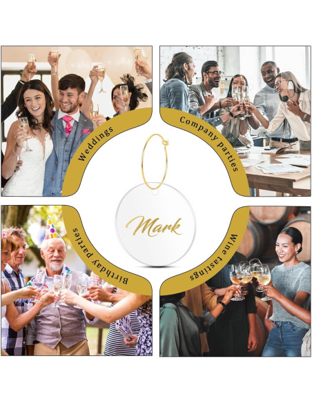 50 Encantos para Copas de Vino Philbinden - Marcadores Acrílicos Personalizables 50 Encantos para Copas de Vino Philbinden - Marcadores Acrílicos Personalizables