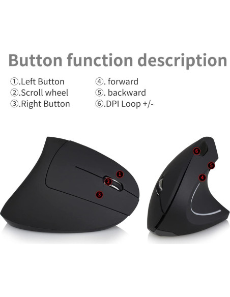 Ratón Ergonómico Vertical Ciciglow 2.4GHz 1000-2400dpi Ratón Ergonómico Vertical Ciciglow 2.4GHz 1000-2400dpi