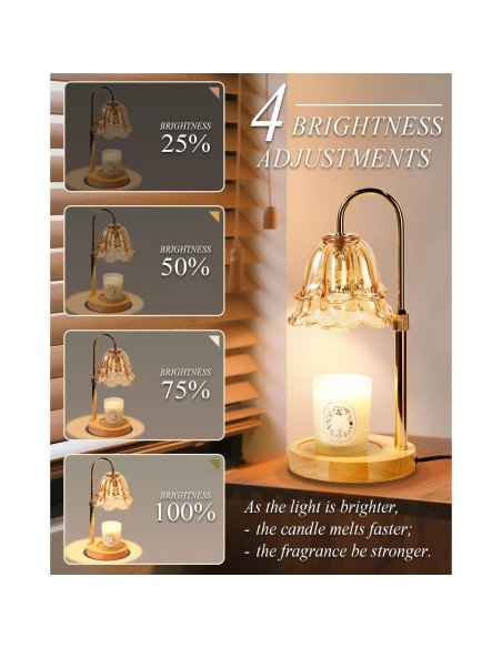 Lámpara Calentadora de Velas Funslive con Temporizador y Brillo Ajustable Lámpara Calentadora de Velas Funslive con Temporizador y Brillo Ajustable
