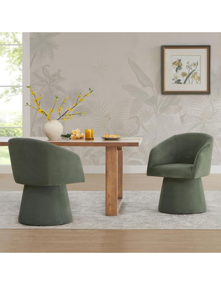 Silla de Comedor Giratoria KISLOT Verde Moderna 360 Silla de Comedor Giratoria KISLOT Verde Moderna 360