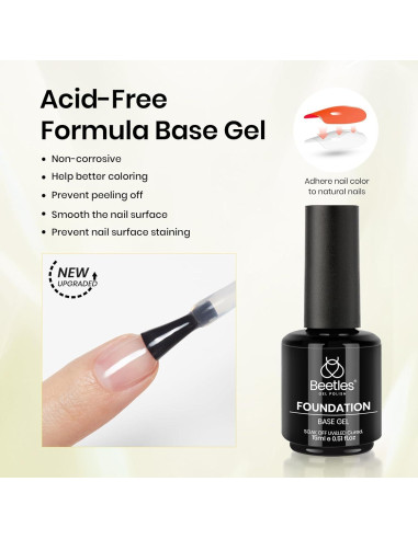 Kit de Gel Base y Top Coat Beetles 3Pcs 15ml Cuidado Uñas