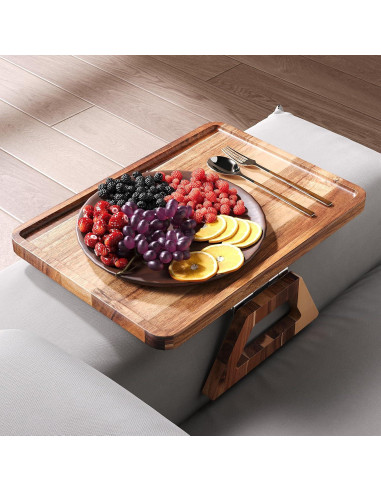 Bandeja de reposabrazos de madera de acacia Danfoxer 32.9x24cm