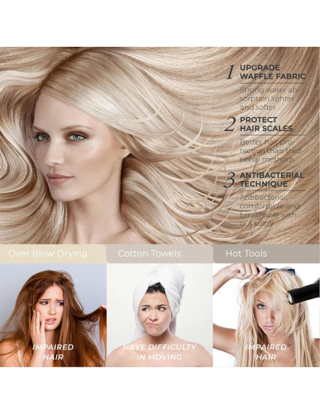 Paquete de 2 Toallas de Microfibra para Cabello MaopaoBeauty Paquete de 2 Toallas de Microfibra para Cabello MaopaoBeauty