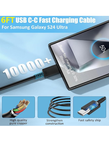 Cargador Rápido USB-C 45W Samsung Galaxy S25 S24 S23