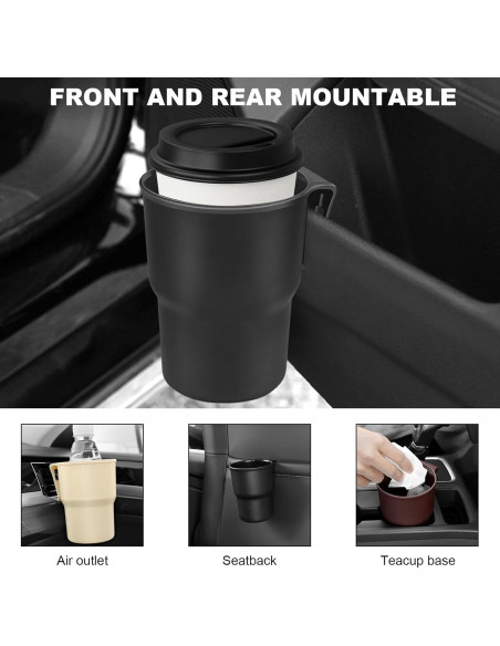 Soporte para Taza de Coche FSTURIOS Negro Ajuste Universal Soporte para Taza de Coche FSTURIOS Negro Ajuste Universal