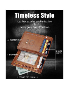 Tarjetero Personalizado WEMVP - Cuero Floral 3D RFID Marrón 2