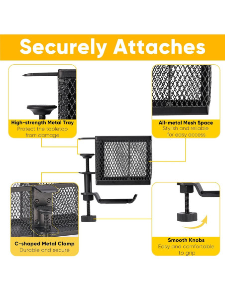 Soporte para Taza Clip On 4 en 1 OrgaFocus - Metal Negro Soporte para Taza Clip On 4 en 1 OrgaFocus - Metal Negro
