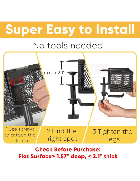 Soporte para Taza Clip On 4 en 1 OrgaFocus - Metal Negro Soporte para Taza Clip On 4 en 1 OrgaFocus - Metal Negro