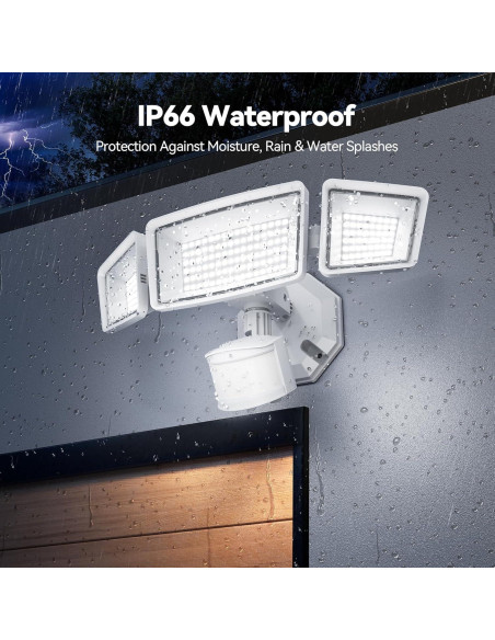 TECKNET Luz de Inundación Exterior con Sensor de Movimiento 150LEDs 4200LM TECKNET Luz de Inundación Exterior con Sensor de Movimiento 150LEDs 4200LM