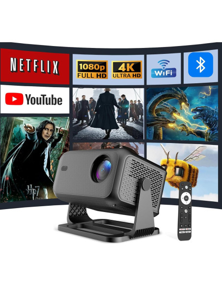 Proyector NOBKLEN 1080P Android 13 WiFi 6 Bluetooth 5.2 Proyector NOBKLEN 1080P Android 13 WiFi 6 Bluetooth 5.2