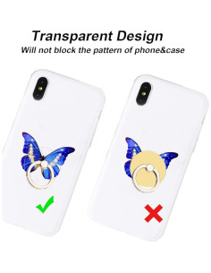 Soporte de teléfono anillo TACOMEGE cristal 3.81 cm para iPhone y Samsung 2