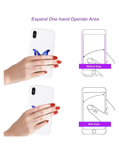 Soporte de teléfono anillo TACOMEGE cristal 3.81 cm para iPhone y Samsung