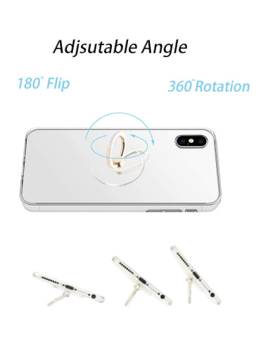 Soporte de teléfono anillo TACOMEGE cristal 3.81 cm para iPhone y Samsung