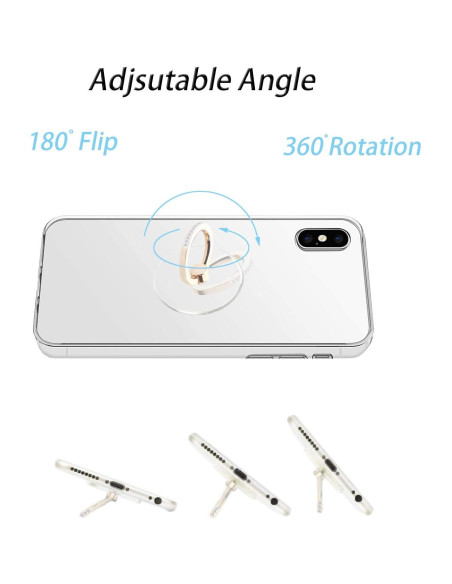 Soporte de teléfono anillo TACOMEGE cristal 3.81 cm para iPhone y Samsung Soporte de teléfono anillo TACOMEGE cristal 3.81 cm para iPhone y Samsung