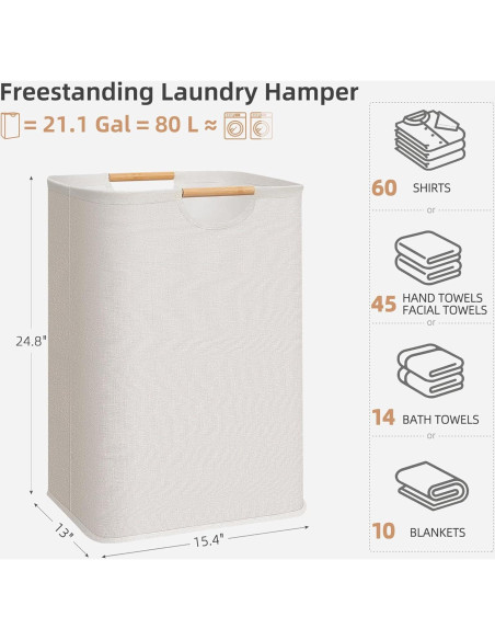 Cesta de Ropa Plegable STORAGE MANIAC 80L Beige Impermeable Cesta de Ropa Plegable STORAGE MANIAC 80L Beige Impermeable