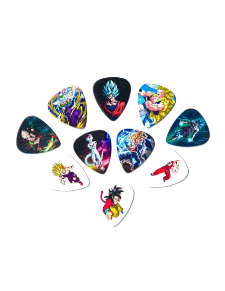 Puas de guitarra Dragon Ball Z - 10 unidades medianas 0.71mm Puas de guitarra Dragon Ball Z - 10 unidades medianas 0.71mm