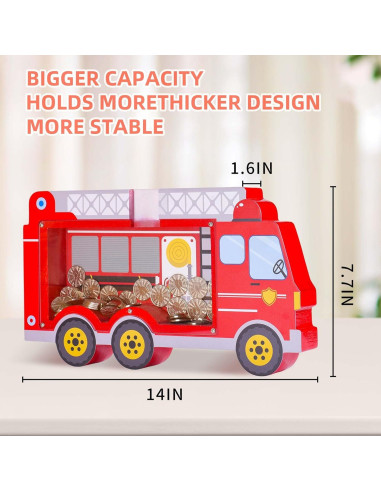 Hucha de Madera Camión de Bomberos Boalord 1.4 kg