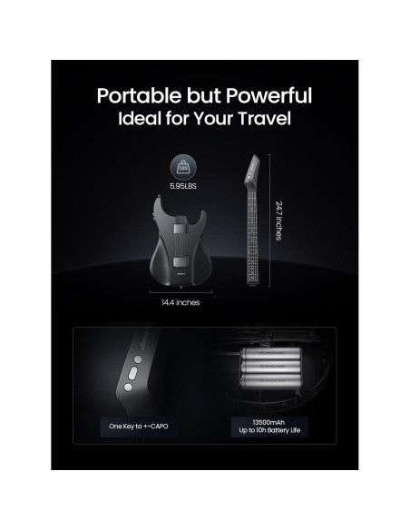Guitarra Inteligente AeroBand AG01 Silicona 6 Cuerdas Negro Guitarra Inteligente AeroBand AG01 Silicona 6 Cuerdas Negro