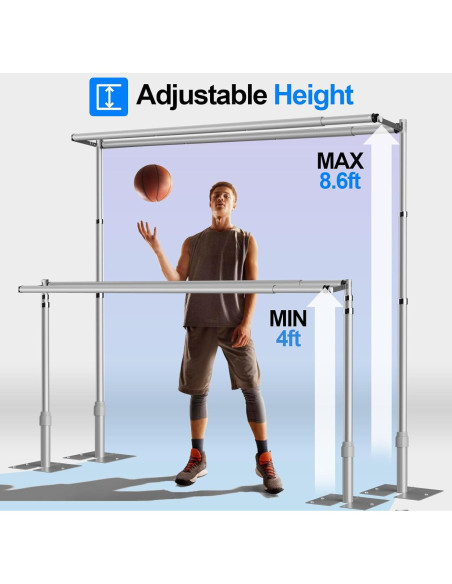 Soporte de Fondo Ajustable GLOSHOOTING 2.6m x 3.0m Plata Soporte de Fondo Ajustable GLOSHOOTING 2.6m x 3.0m Plata