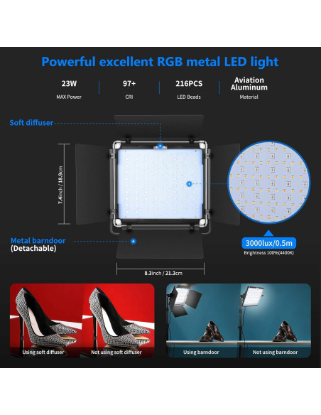 Kit de Luz LED Neewer P200 RGB con Control APP - 360 Kit de Luz LED Neewer P200 RGB con Control APP - 360