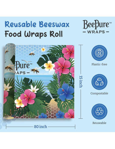 Rollo de Envoltura de Alimentos BeePure 38.1x203.2 cm Ecológico