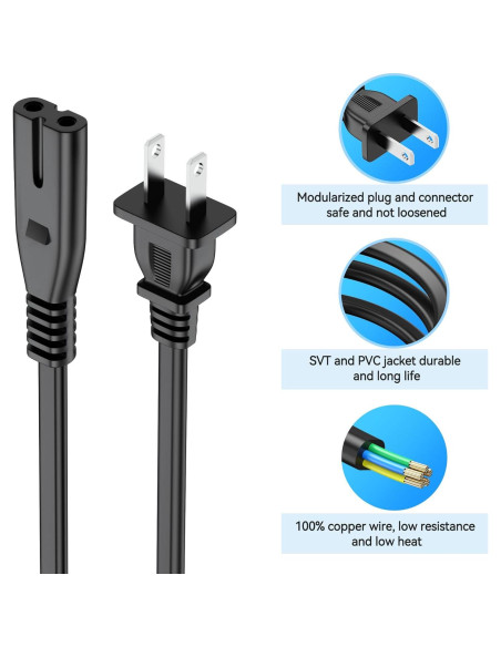 Cable de Alimentación AC 1.83m UL JVC DR-MV99BU DVD VHS Cable de Alimentación AC 1.83m UL JVC DR-MV99BU DVD VHS