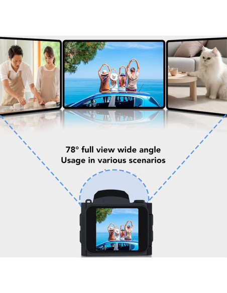 Cámara Mini de Llavero Bewinner 4K UHD 64MP Compacta Negra Cámara Mini de Llavero Bewinner 4K UHD 64MP Compacta Negra