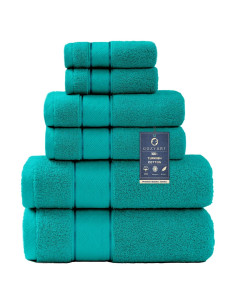 Juego de Toallas de Baño COZYART 6 Piezas 100% Algodón Turco