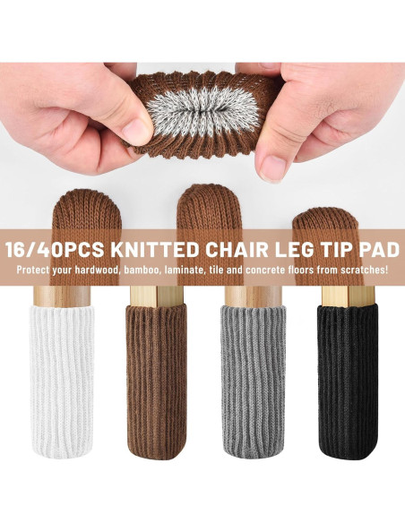 16 Calcetines Protectores para Piernas de Muebles VOLLYOO Marrón 16 Calcetines Protectores para Piernas de Muebles VOLLYOO Marrón