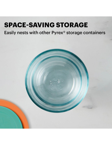Conjunto de 8 Contenedores de Vidrio Pyrex 1 y 2 Tazas Conjunto de 8 Contenedores de Vidrio Pyrex 1 y 2 Tazas