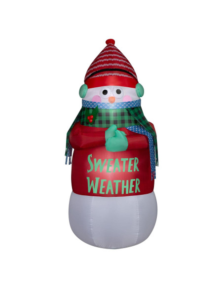 Decoración Inflable de Jardín Navidad Gemmy Muñeco de Nieve 1.83m Decoración Inflable de Jardín Navidad Gemmy Muñeco de Nieve 1.83m