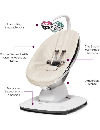 Columpio para Bebés 4moms MamaRoo Bluetooth 5 Movimientos Abeto