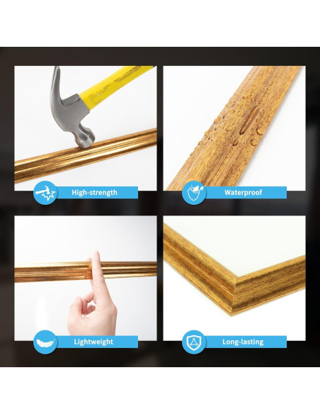 Juego de Molduras de Pared Art3d 6 Piezas Oro Antiguo Juego de Molduras de Pared Art3d 6 Piezas Oro Antiguo