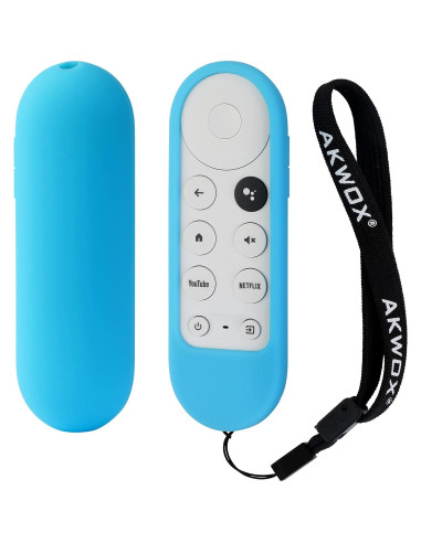 Funda de Silicona AKWOX Azul Brillante para Control Remoto Chromecast 2020