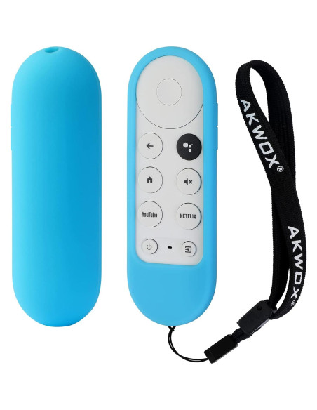 Funda de Silicona AKWOX Azul Brillante para Control Remoto Chromecast 2020 Funda de Silicona AKWOX Azul Brillante para Control Remoto Chromecast 2020