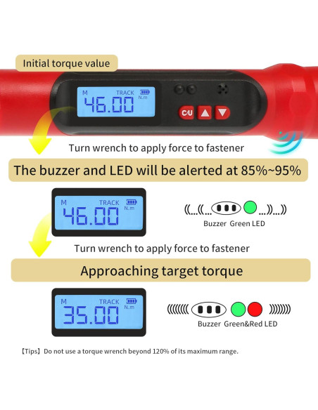Llave de Torque Digital DESHIL 3/8" 6.8-135N.m con Luz LED Llave de Torque Digital DESHIL 3/8" 6.8-135N.m con Luz LED