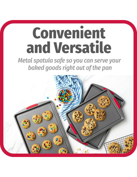 Juego de 3 Bandejas para Galletas GoodCook MegaGrip - Acero Antiadhesivo Juego de 3 Bandejas para Galletas GoodCook MegaGrip - Acero Antiadhesivo