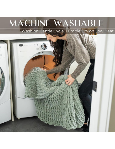 Manta Chunky Knit SAMIAH LUXE 127x152 cm Crema Hipoalergénica
