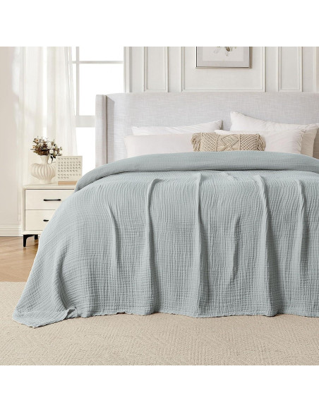 Manta de Muselina Joydeco 100% Algodón 127x178cm Gris Manta de Muselina Joydeco 100% Algodón 127x178cm Gris