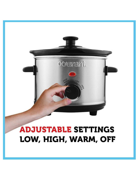 Cocina Lenta Courant 1.5 L Acero Inoxidable 3 Configuraciones Cocina Lenta Courant 1.5 L Acero Inoxidable 3 Configuraciones