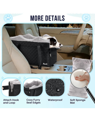 Asiento de Coche para Perros SlowTon Negro - Hasta 4 kg