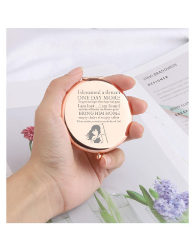 Espejo de Maquillaje Compacto WSNANG Oro Rosa Musical 7.1cm