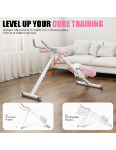 Entrenador Abdominal Ajustable PAPIBLU - Equipo Plegable Rosa 2