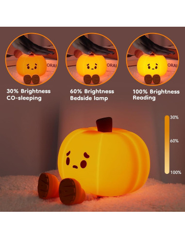 Luz Nocturna Calabaza EEKEDO Táctil Recargable 10.4cm
