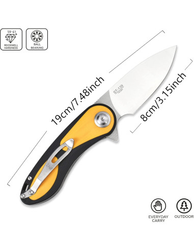 Cuchillo Plegable Sitivien ST139 Acero Sandvik 14C28N 19cm