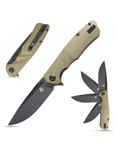 Cuchillo Plegable Sitivien ST132 Acero D2 Mango Micarta Verde Cuchillo Plegable Sitivien ST132 Acero D2 Mango Micarta Verde